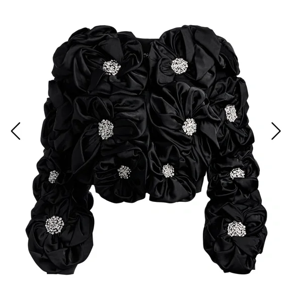 NWT Alice + Olivia Lorna Cropped Appliqué Jacket - Picture 13 of 16